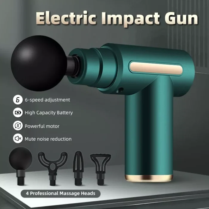Mini Massage Gun 6 Speeds With 4 Massage Heads mesin urut kaki Foot Neck Massager Muscle Relaxation
