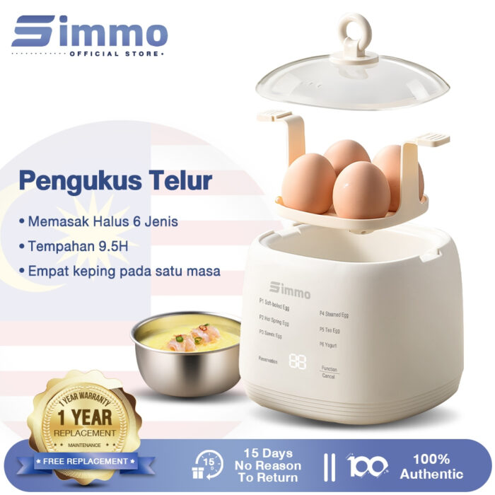 Simmo Electric Egg Boiler Egg Cooker 200W 4 Egg Boiler Capacity Automatic Quickly Cooked Multifunctional Egg Steamer