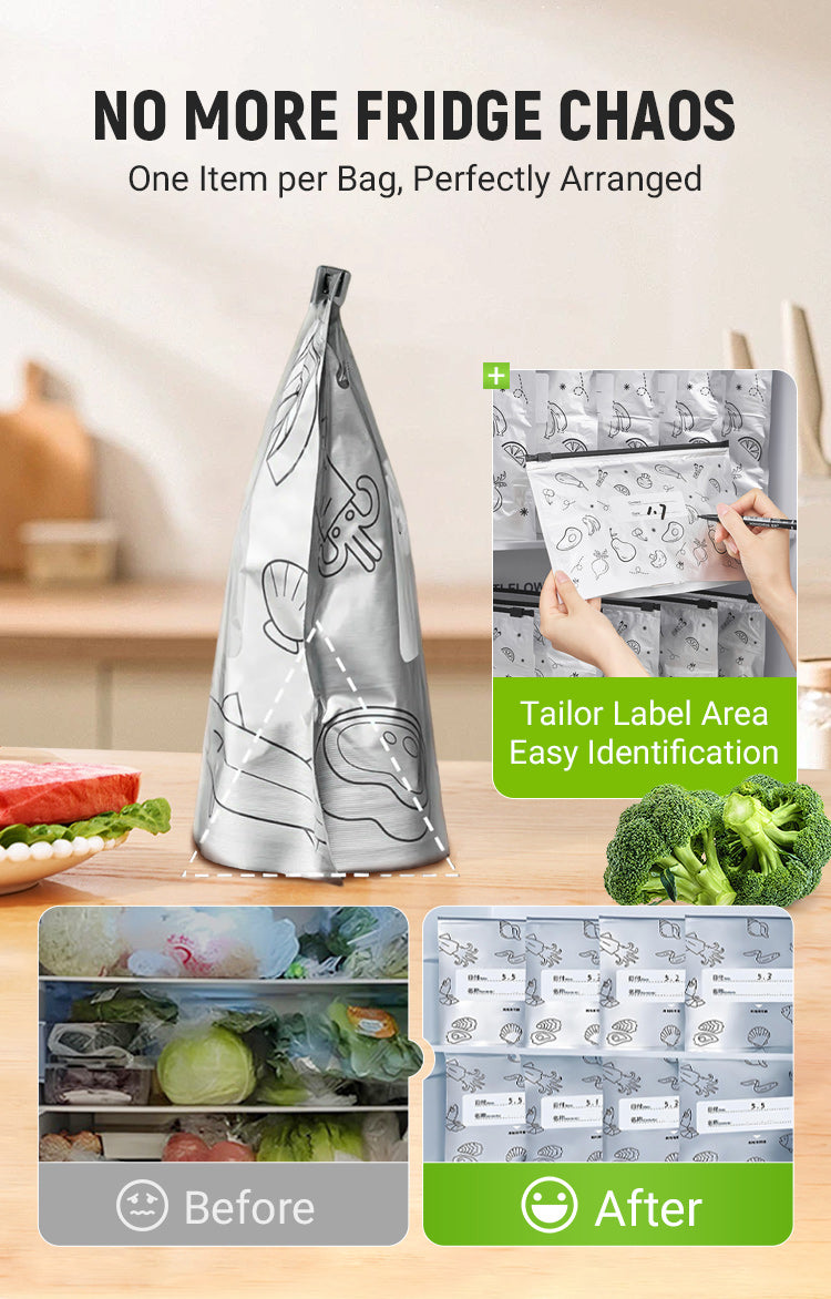 Exclusive for new users, limited stock, grab it now 【60PCS】Reusable Aluminum Foil Sealable Storage Bags