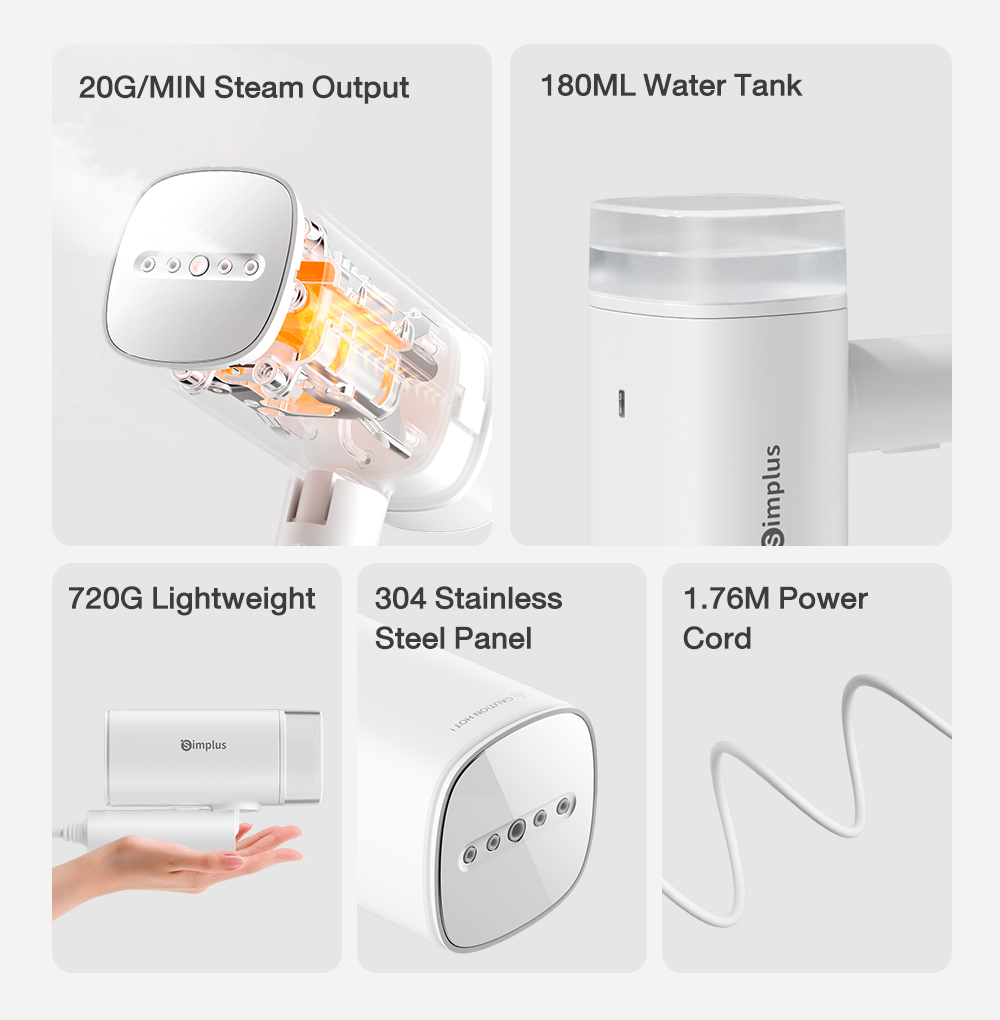 【Simplus Series】Handheld Garment Steamer Iron Steam Portable Travel High Capacity Steam Pengukus Pakaian Tangan [Limited exclusive benefits for new users]