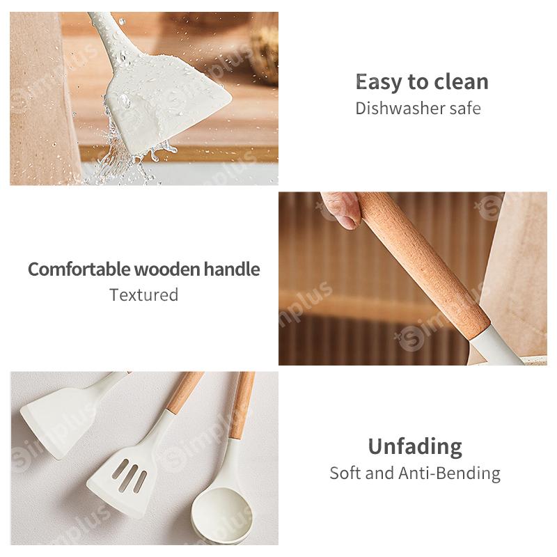 [Exclusive for new users]Simplus Silicone Spatula Silicone Kitchenware Non Stick Food Grade Silicone Cooking Tools A good helper in the kitchen, enjoy a delicious life