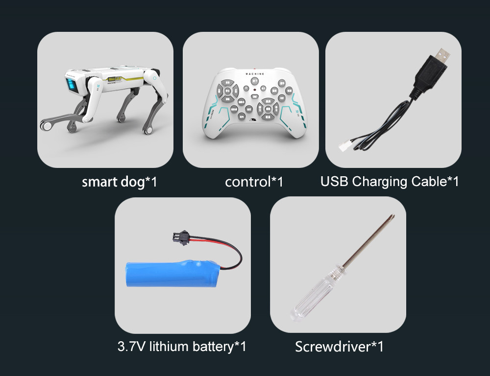 Electric RC Ai Intelligent Robot Dog Multifunction Bluetooth RC Mechanical Dog with turret Educational Toy Bionic Smart Robot Toy Gift